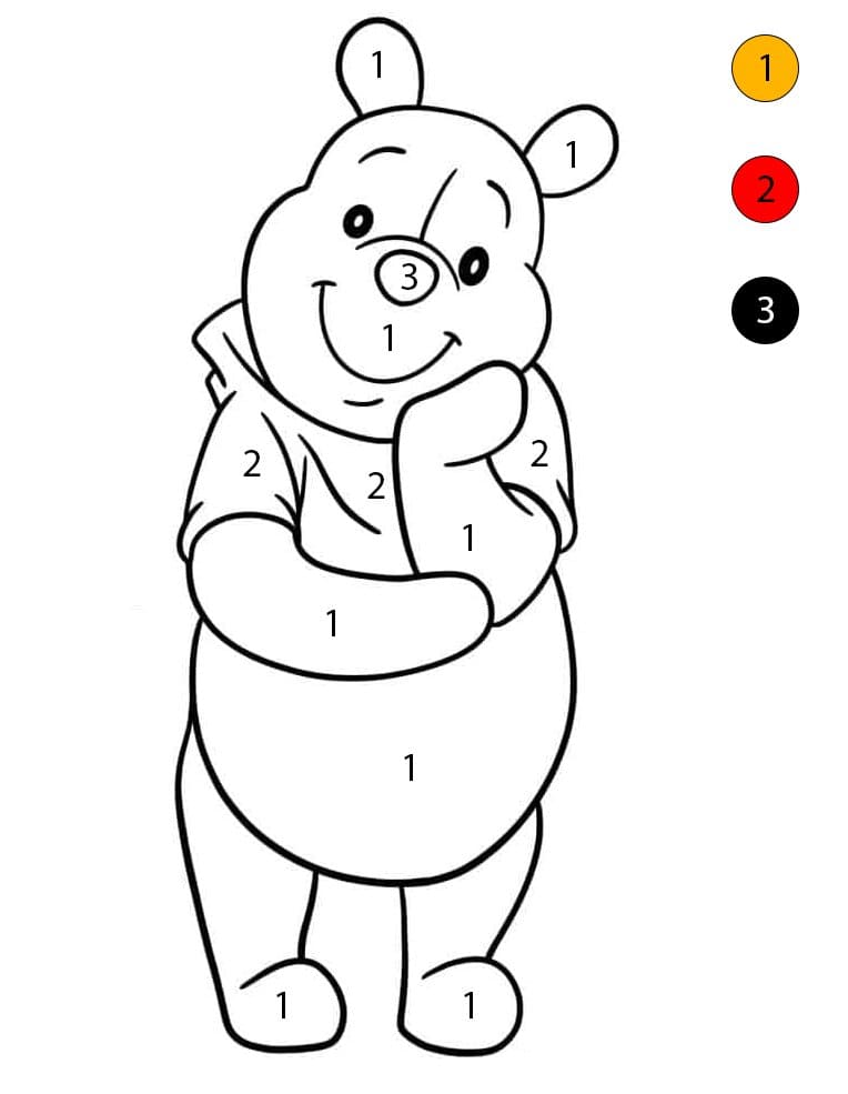 Winnie The Pooh Smiling Color By Number