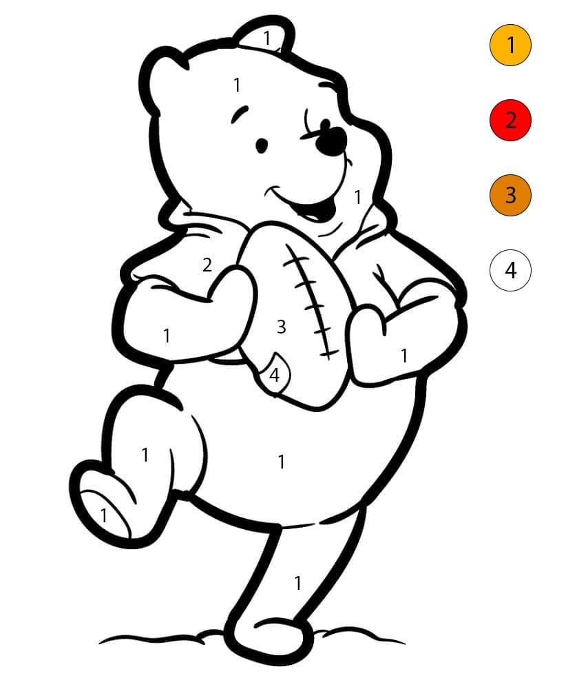 Winnie the Pooh with a Ball Color By Number