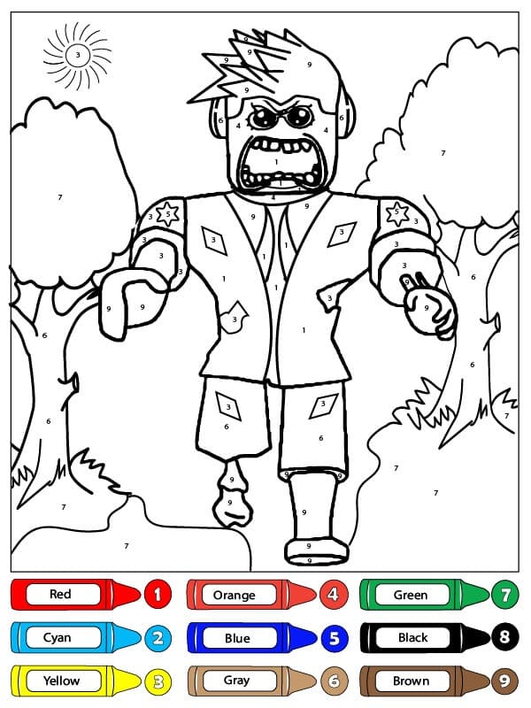 Zombie For Kids Color By Number