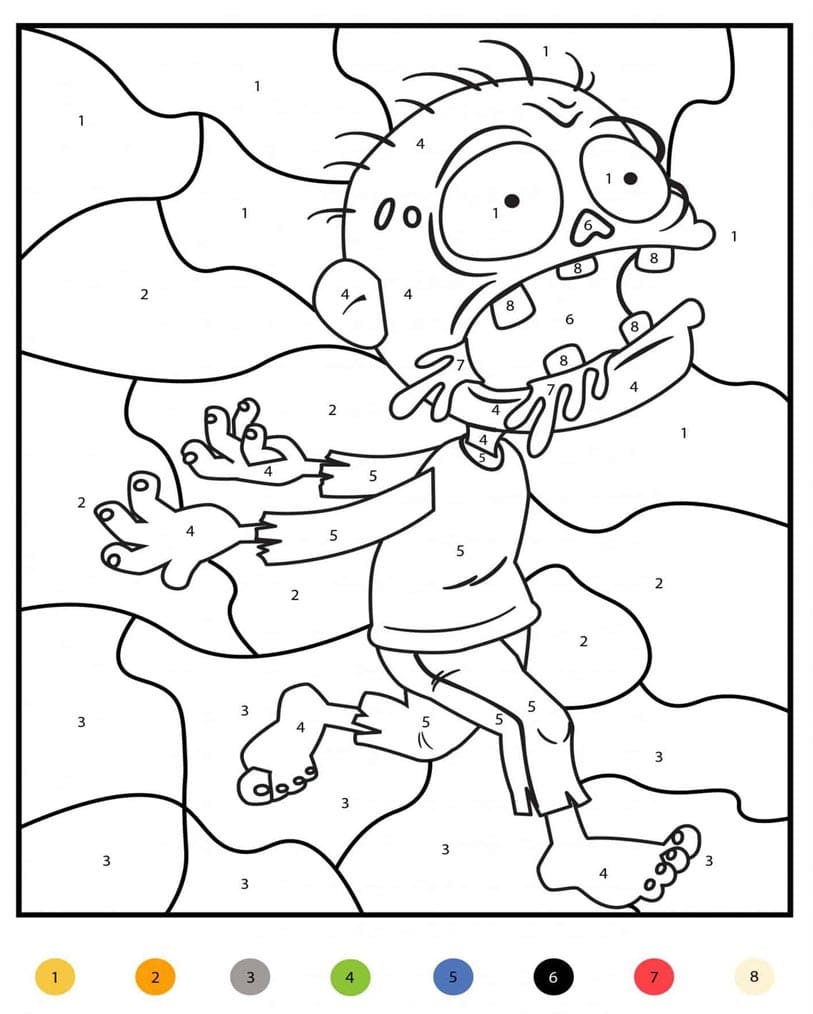 Zombie Kid Color By Number