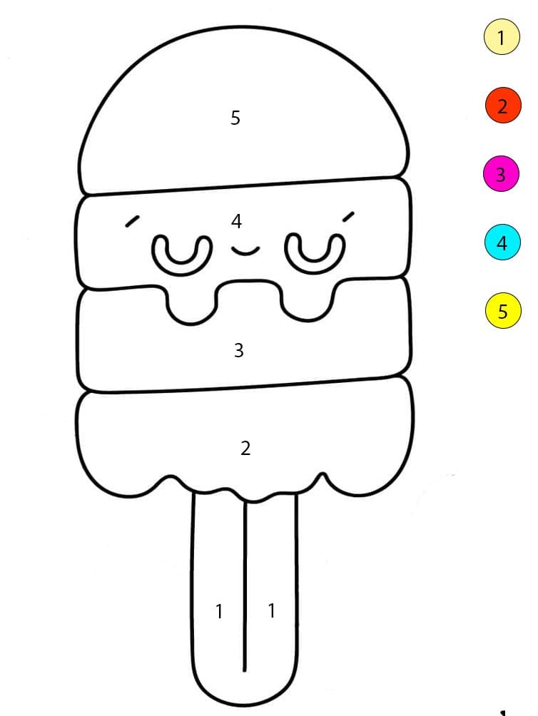 Popsicle Cute Color By Number