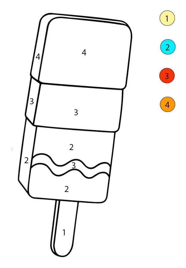 Popsicle Fruit Color By Number