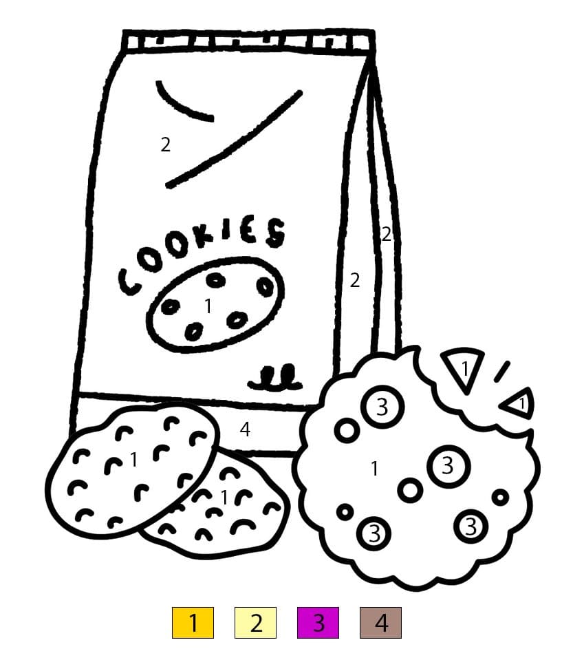 Bag Of Cookies Color By Number