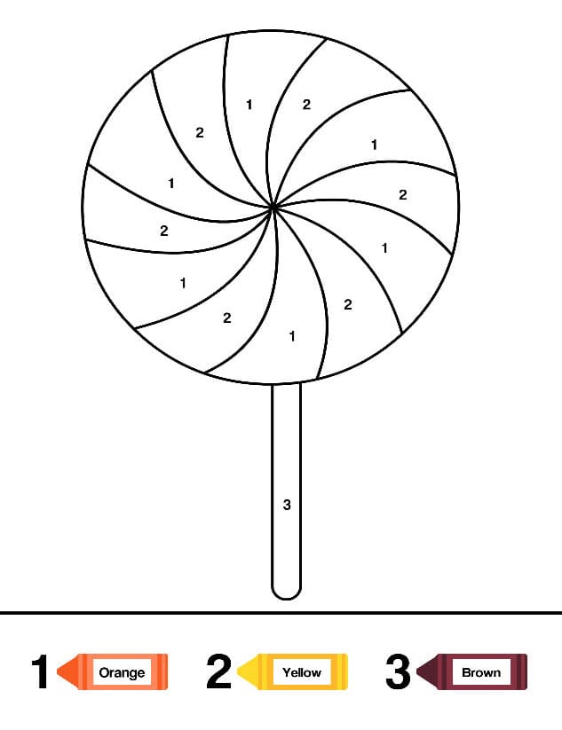 Basic Lollipop Color By Number