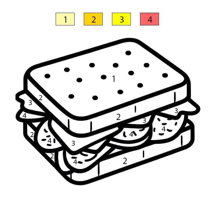 Basic Sandwich Color By Number