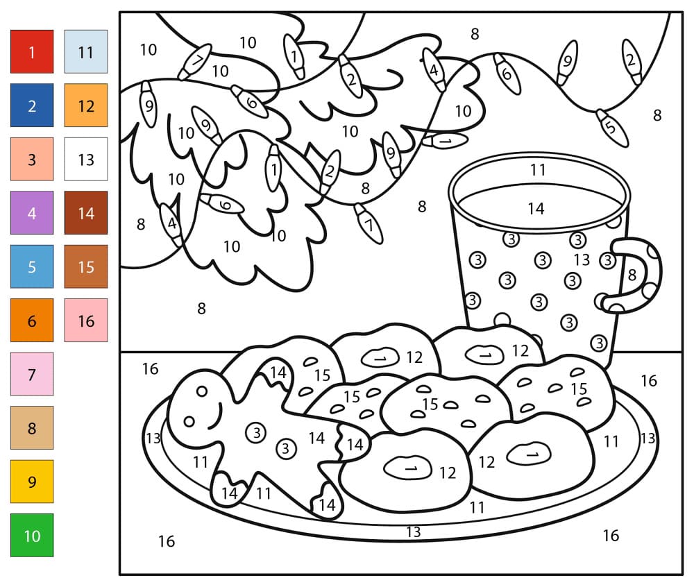 Christmas Cookies Color By Number