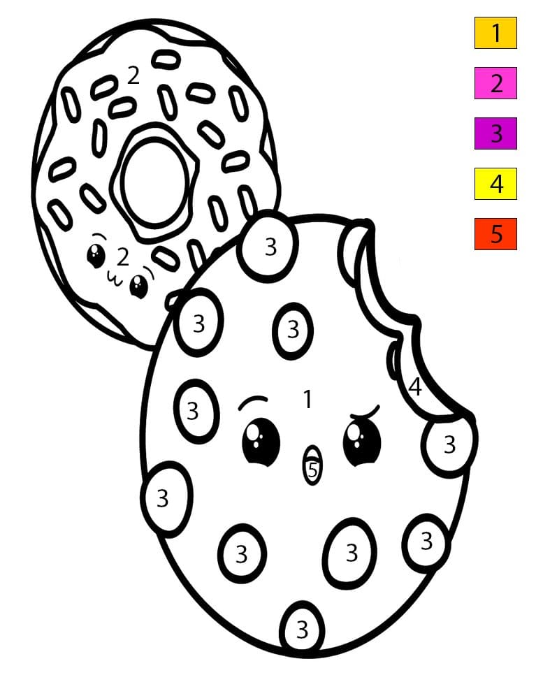 Cookie And Donut Color By Number