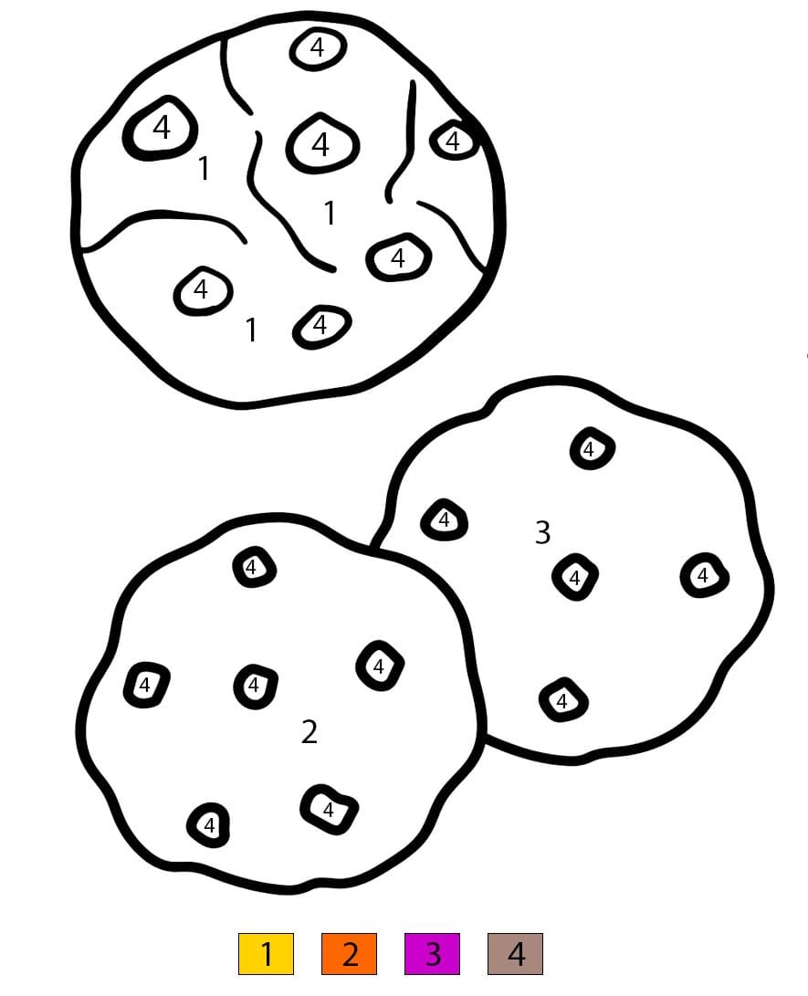 Cookie For Kids Color By Number
