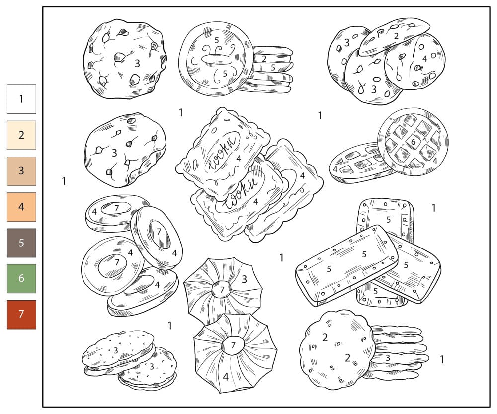 Cookies Amazing Color By Number