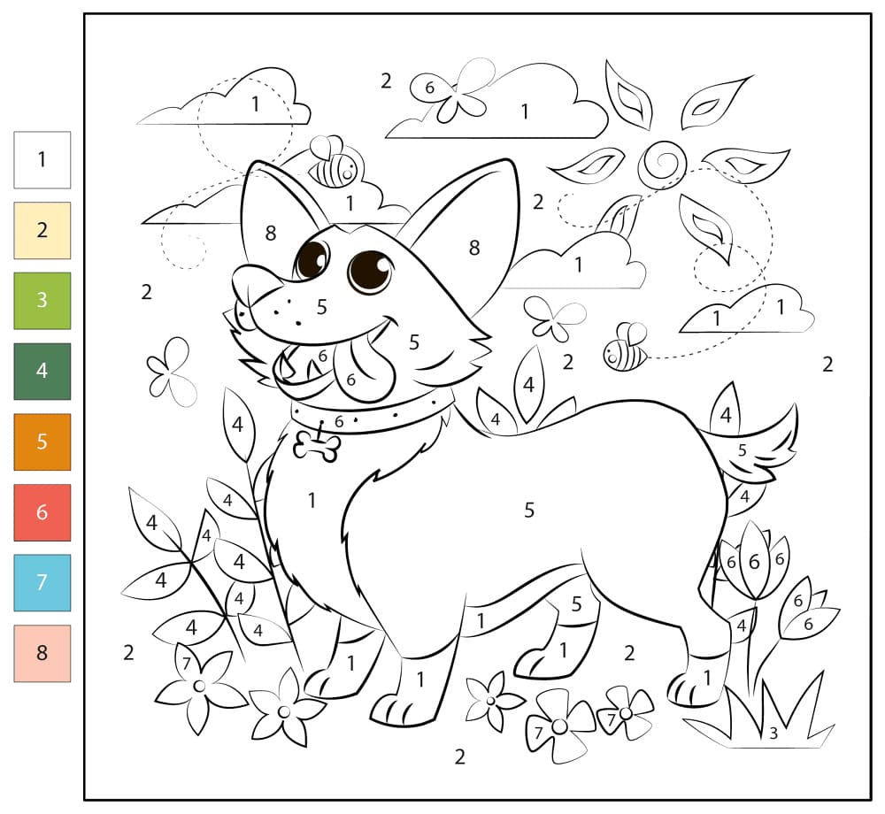 Corgi Funny Color By Number