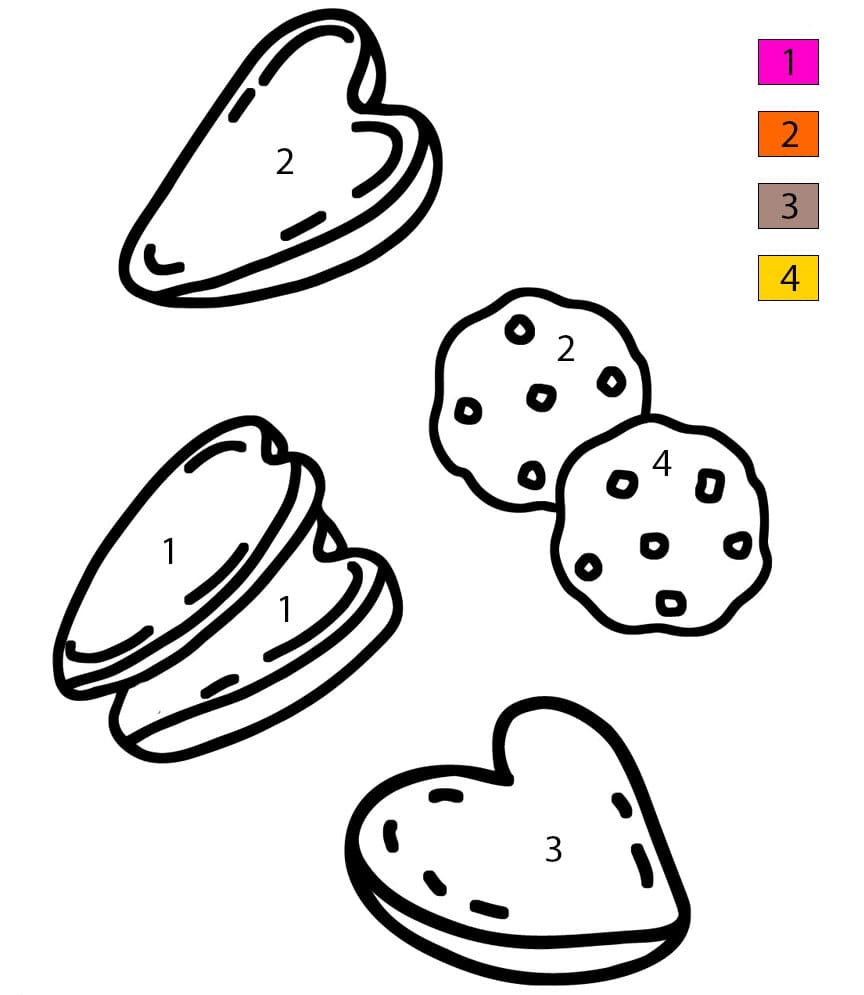 Cute Cookie Color By Number