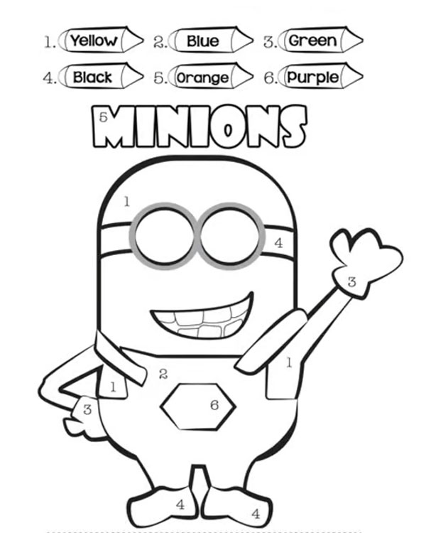 Cute Minion Color by Number