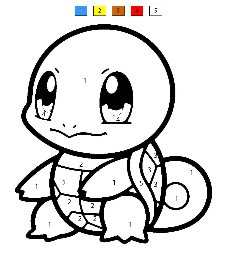 Cute Pokemon Squirtle Color By Number
