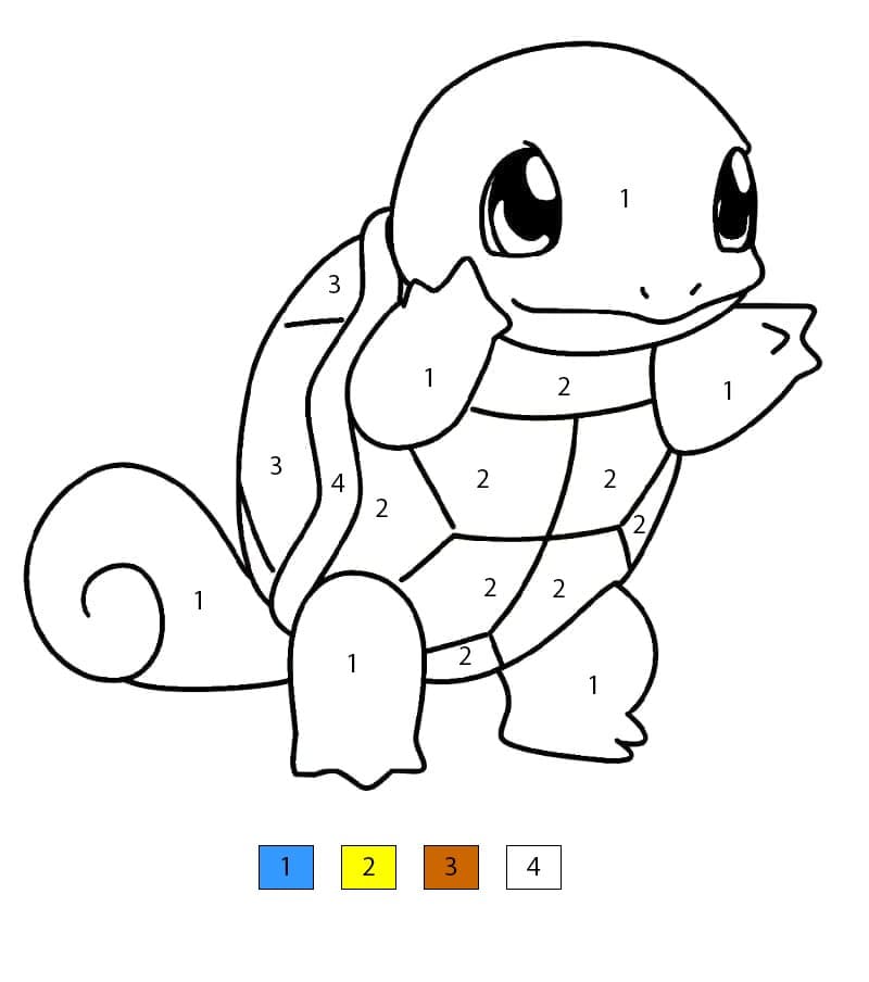 Cute Squirtle Color By Number