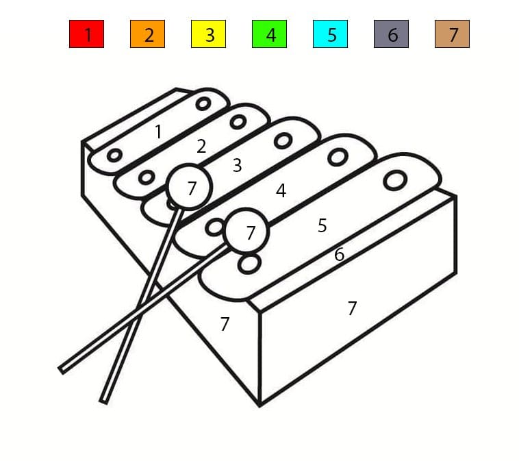 Cute Xylophone Color By Number