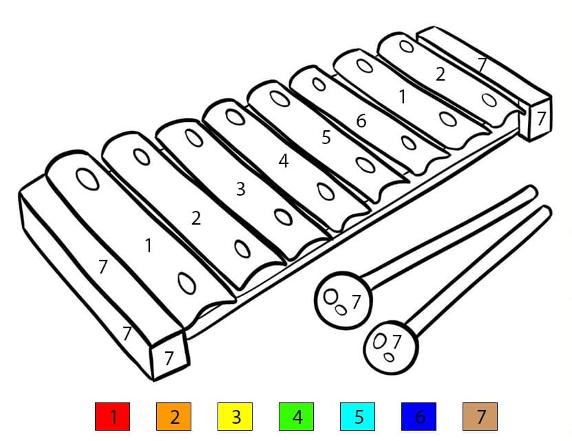 Draw Xylophone Color By Number