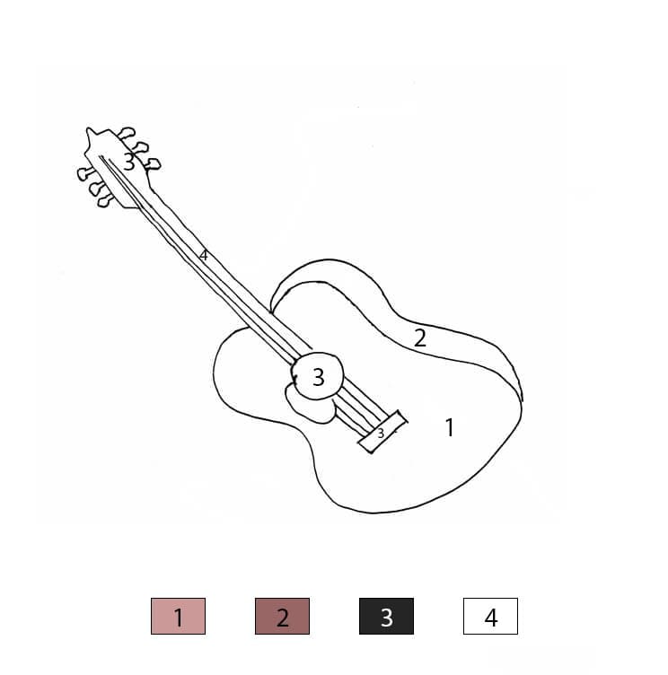 Drawing Guitar Color By Number