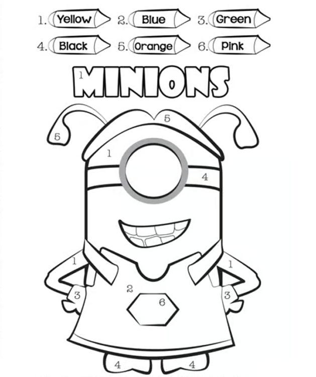 Drawing Minion Color by Number