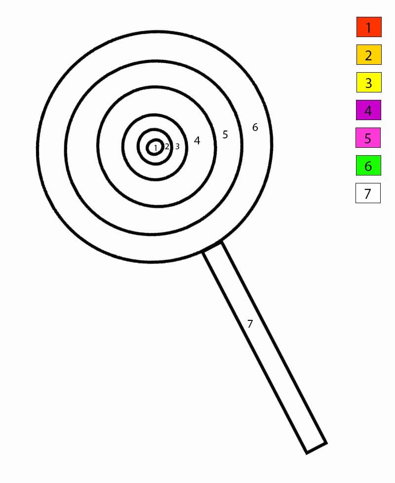 Easy Lollipop Color By Number