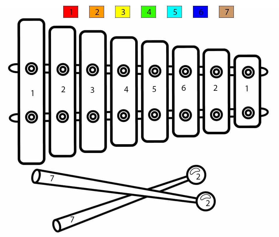 Easy Xylophone Color By Number