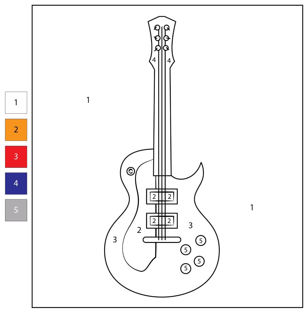 Electric Guitar Color By Number