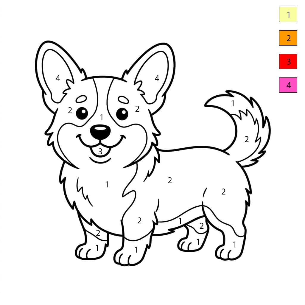 Free Corgi Color By Number