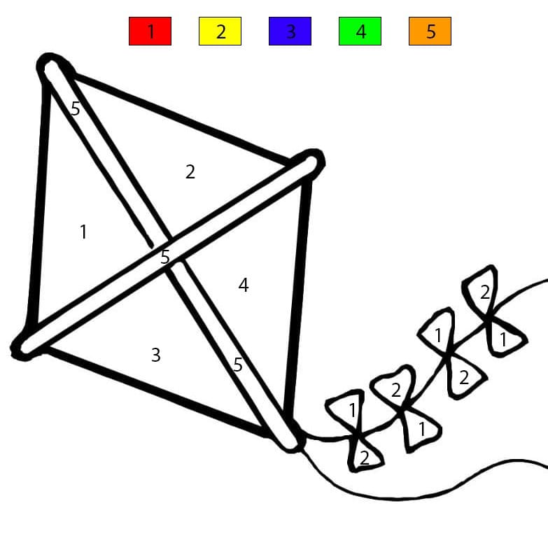 Free Kite Color By Number