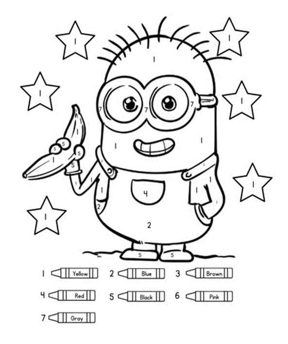 Free Minion Color by Number
