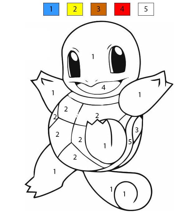 Free Printable Squirtle Color By Number