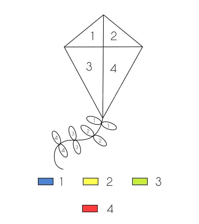 Funny Kite Color By Number