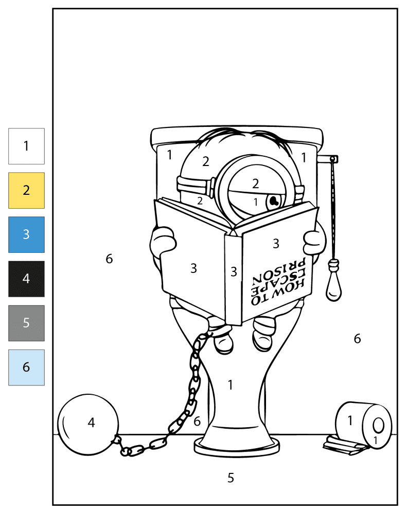 Funny Minion Color by Number