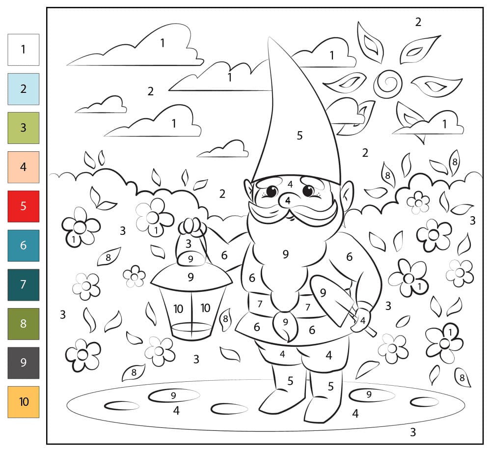 Gnome in Forest Color By Number