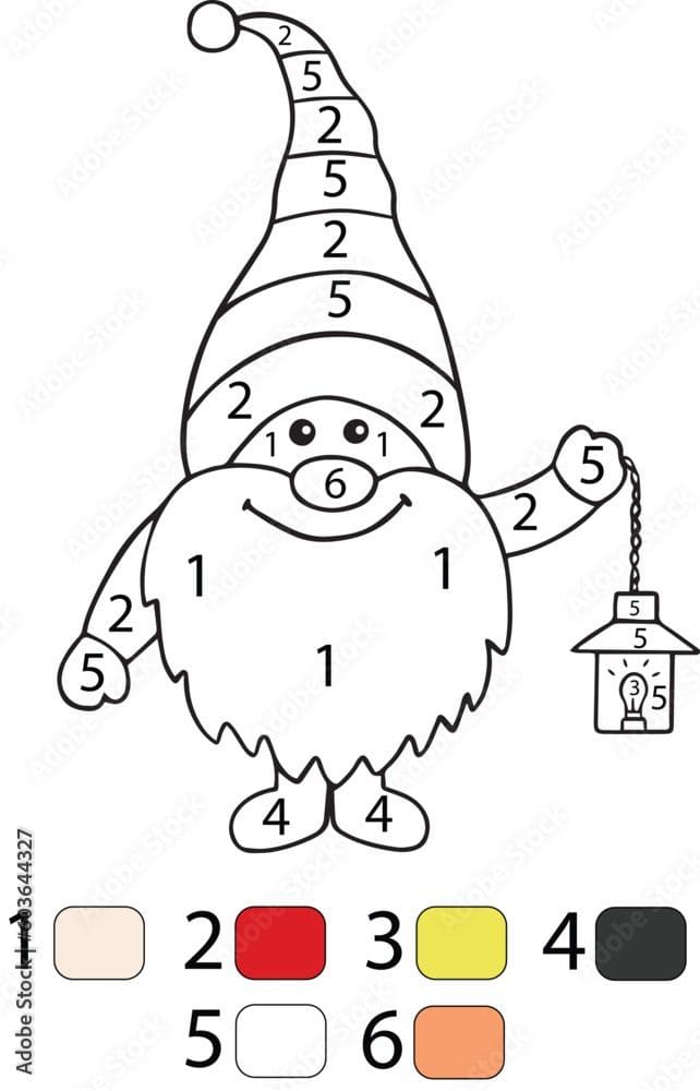 Happy Gnome Color By Number