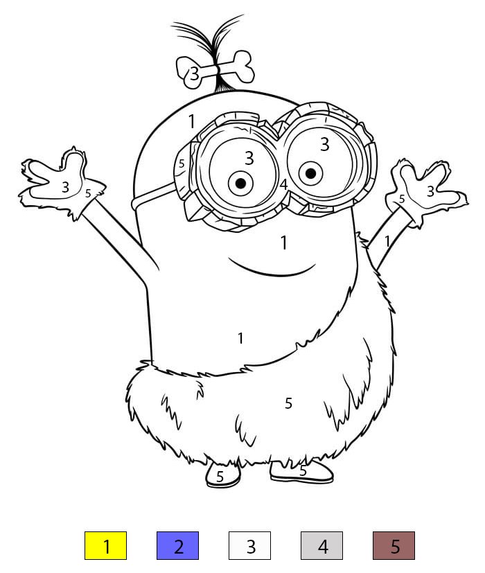 Happy Minions Color by Number