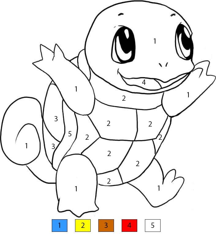 Happy Squirtle Color By Number