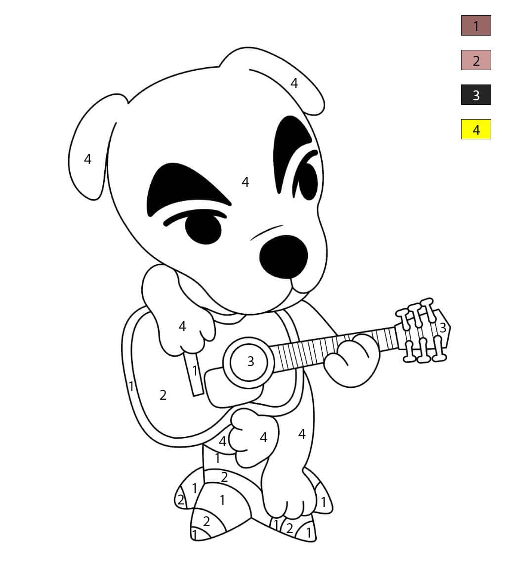 Jack Russell Playing Guitar Color By Number