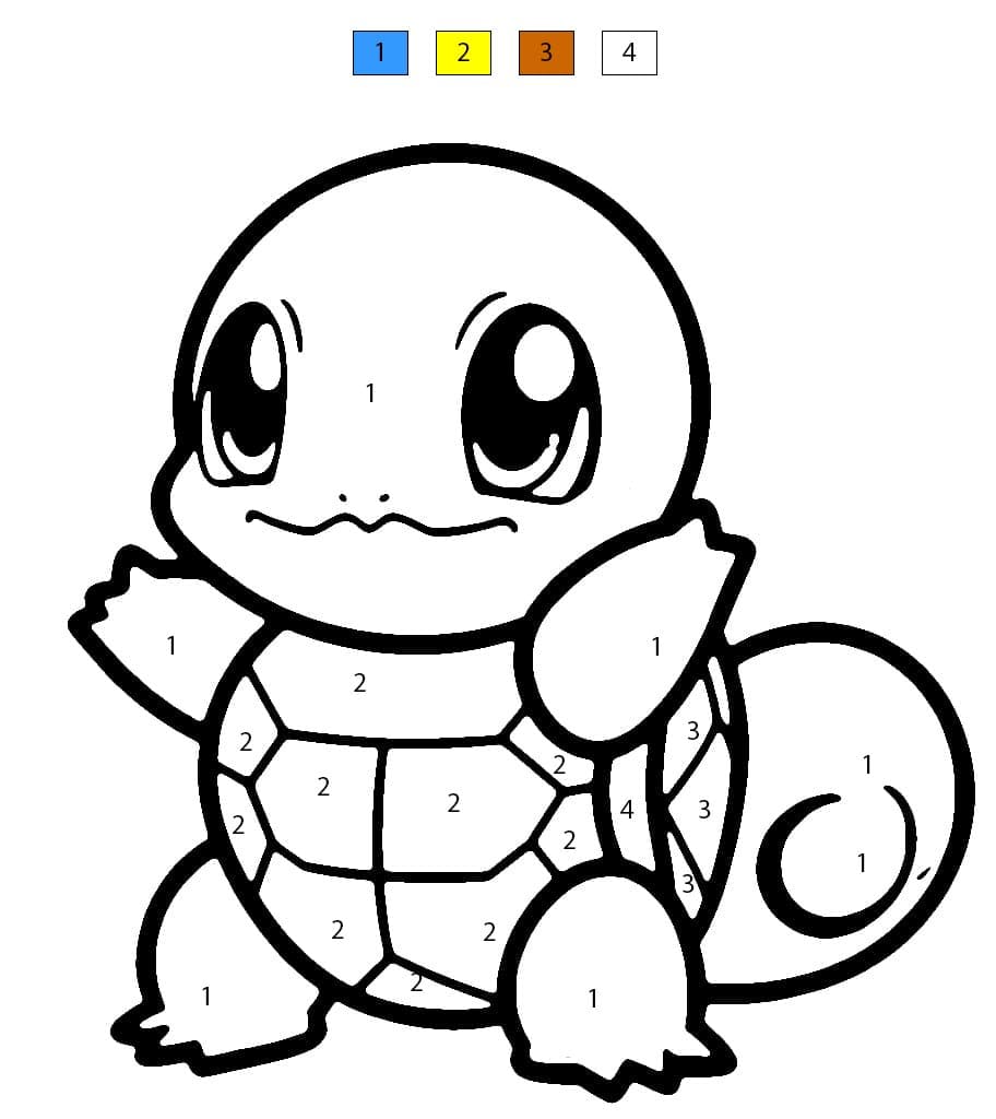 Kawaii Squirtle Color By Number