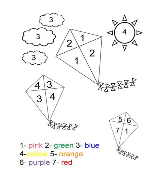 Kite Free Color by Number