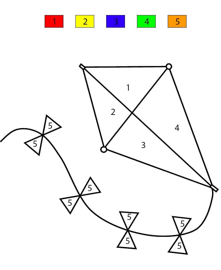 Kite to Print Color By Number