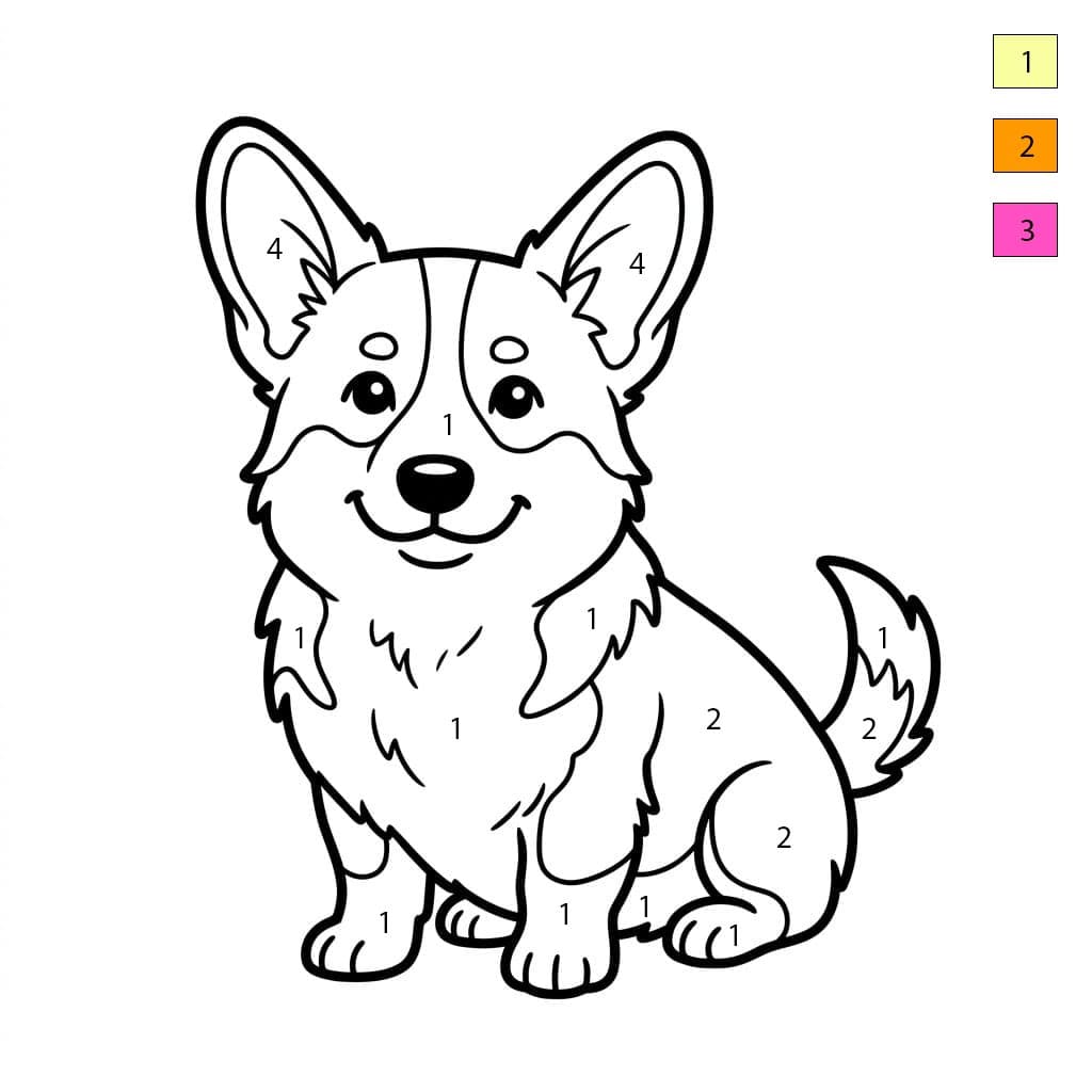Little Corgi Color By Number