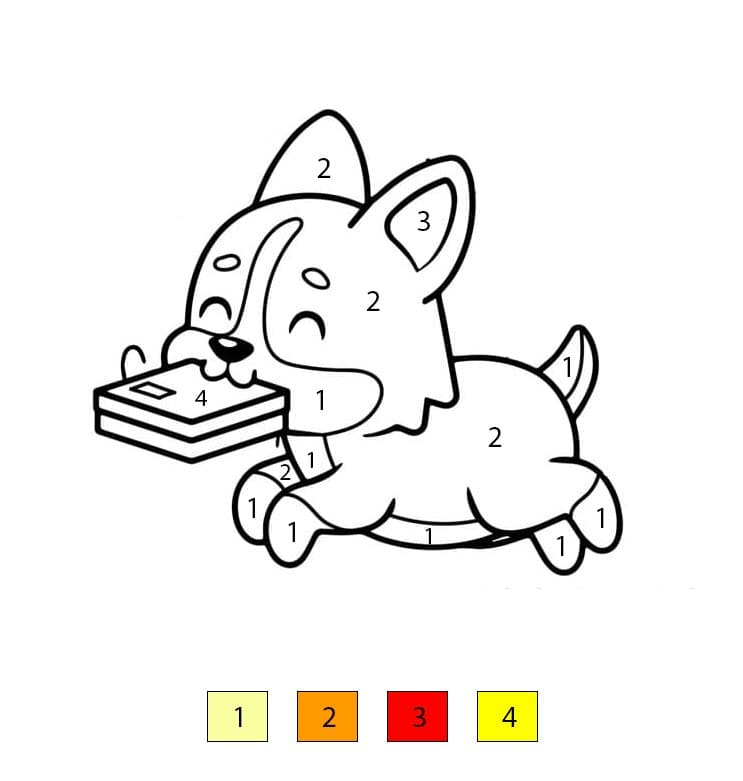 Little Corgi Dog Happy Color By Number