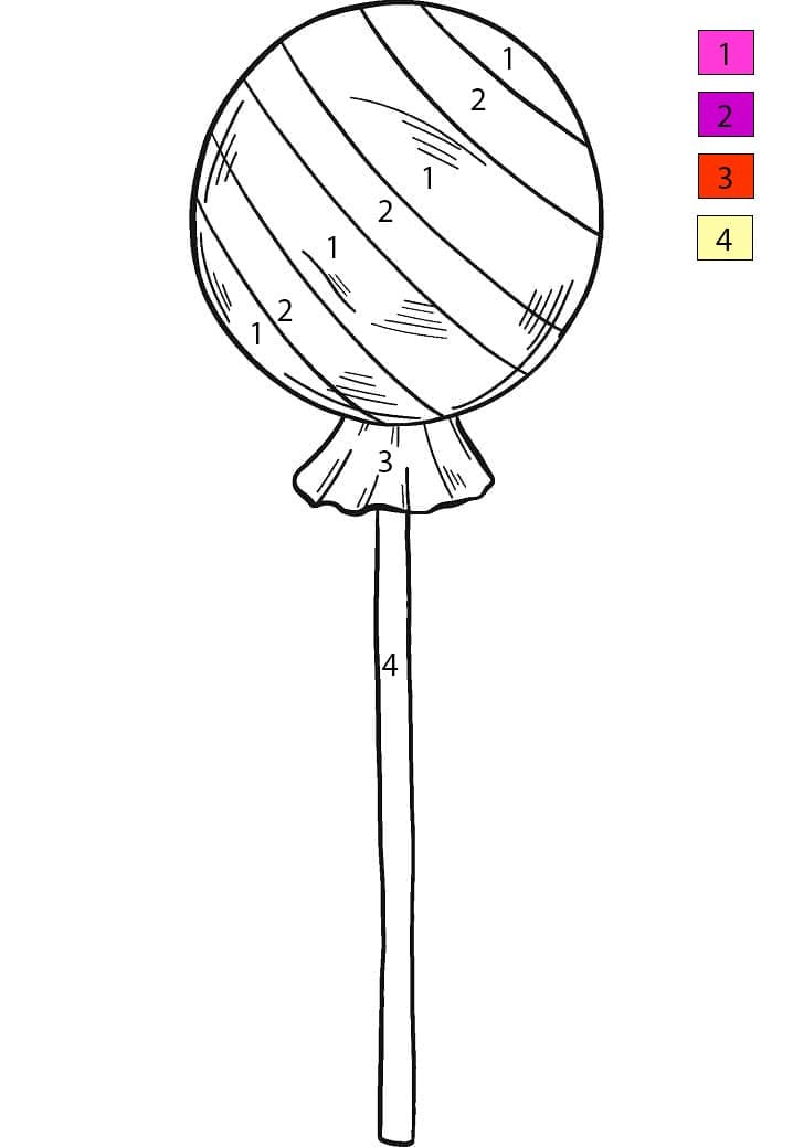 Lollipop Free Printable Color By Number