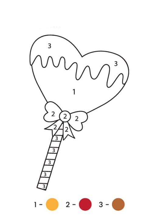 Lollipop Heart Color By Number