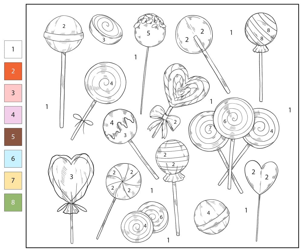 Lollipops Nice Color By Number
