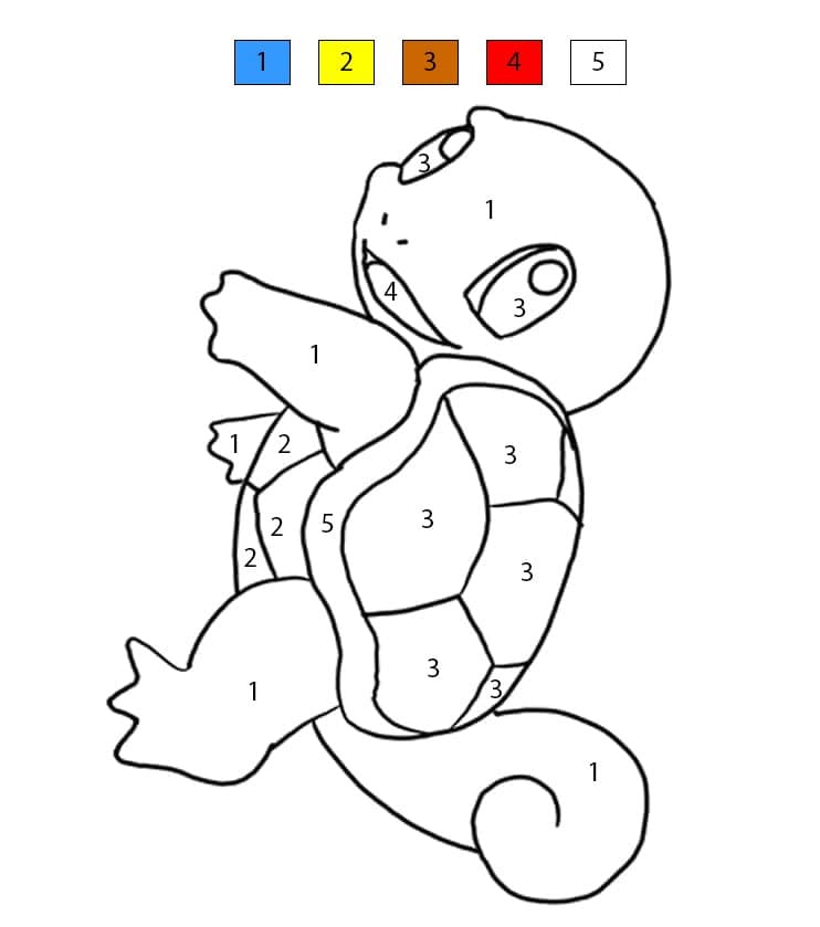 Lovely Squirtle Color By Number