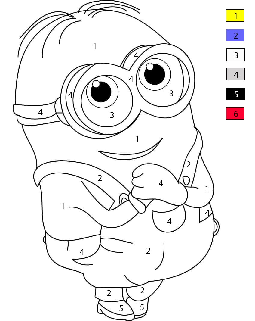 Minion Bob Color by Number