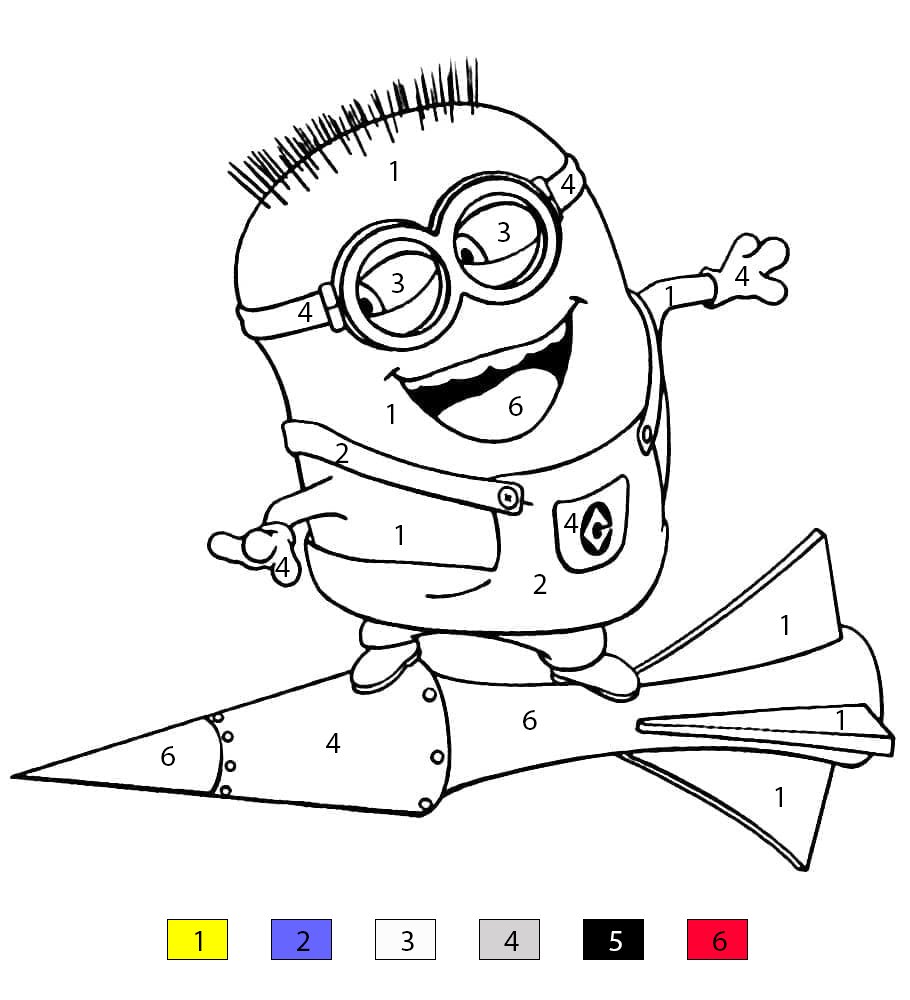 Minion and Rocket Color by Number