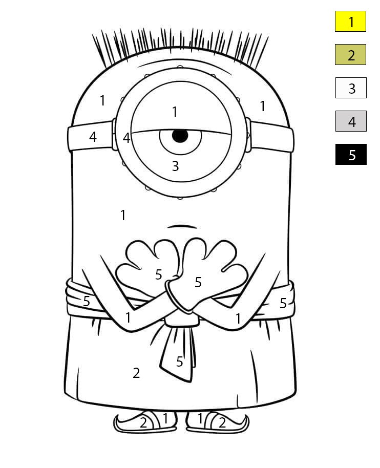 Nice Minion Color by Number