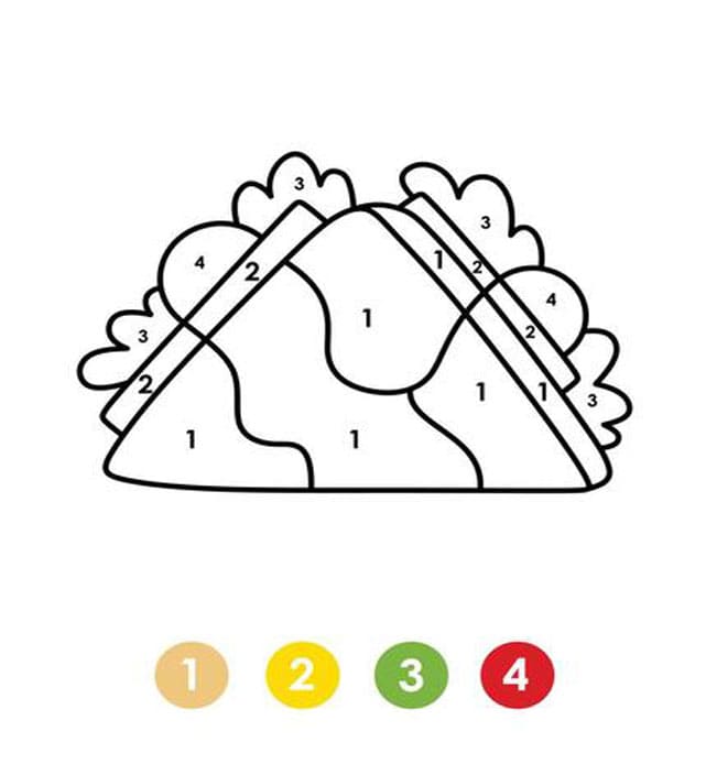Nice Sandwich Color By Number