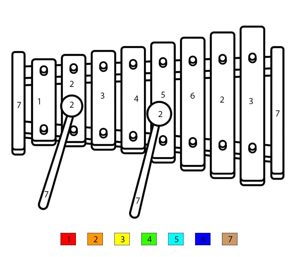 Normal Xylophone Color By Number